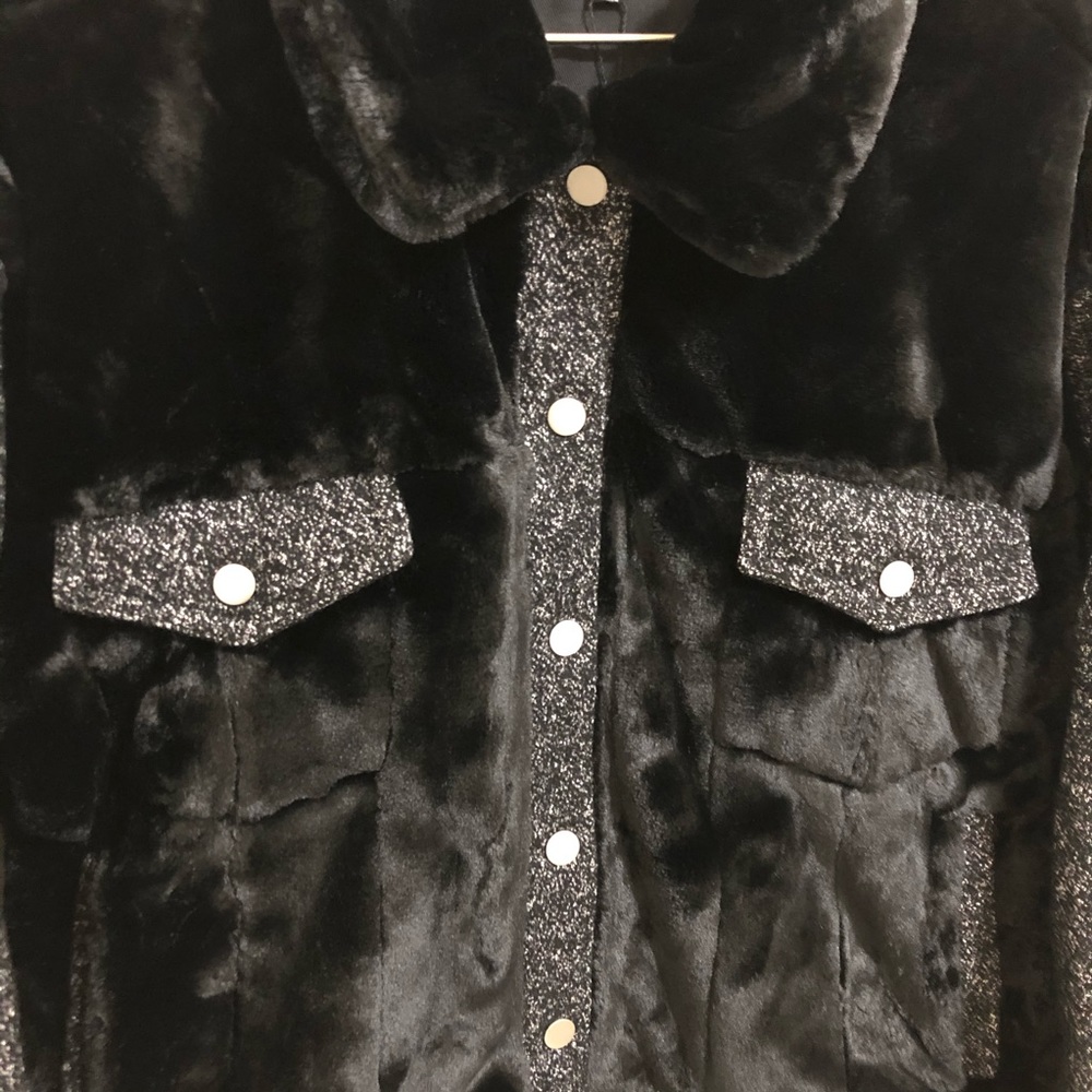Fate Faux Fur Contrast Coat Size L - Picture 6 of 8